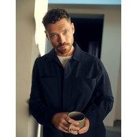 Autograph Seersucker Overshirt Navy