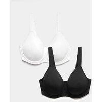 Goodmove 2 Pack Ultimate Support Wired Sports Bras A-H Black Mix