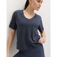 Goodmove Modal Blend V-Neck Lightweight T-Shirt Nightshade