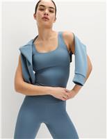 Go Balance Rib Panel Fitted Crop Vest