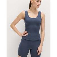Goodmove Modal Rich Rib Square Neck Fitted Vest Nightshade