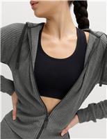 Brushed Rib Zip Up Relaxed Hoodie