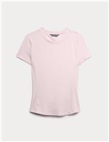 Modal Rich Rib Round Neck Fitted T-Shirt