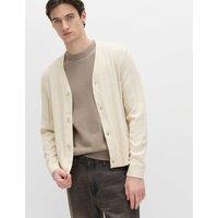 M&S Cotton Rich Boucl Knitted Cardigan Ecru