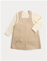 2 Piece Embroidered Pinny with Top (0-3 Yrs)