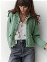 Sailor Collar Cardigan with Wool