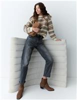 Striped Knitted Crew Neck Relaxed Jumper