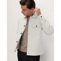 M&S Cotton Linen Blend Overshirt Light Beige