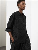 Lyocell Rich Beaded Collared Shirt