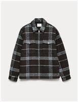 M&S Checked Overshirt Dark Brown