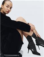 Glitter Embellished Crew Socks