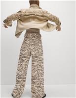 Animal Print Wide Leg Jeans