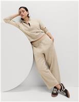 Cotton Rich High Waisted Barrel Leg Ankle Grazer Joggers