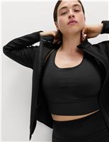 Thermal Funnel Neck Fleece Lined Zip Up Fitted Top