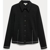 Jersey Collared Stitch Detail Shirt