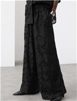 Lyocell Rich Beaded Wide Leg Trousers