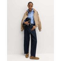 M&S High Waisted Carrot Leg Ankle Grazer Jeans Indigo Mix