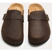 M&S Leather Slip-On Mules Chocolate