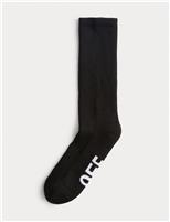 Off Piste Slogan Ankle High Socks with Wool