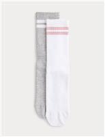 2pk Cotton Blend Stripe Yoga Socks