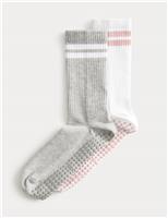 2pk Cotton Blend Stripe Yoga Socks