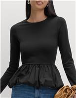 Bubble Hem Peplum Top