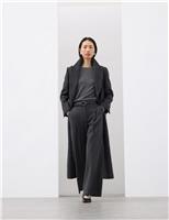 Wide Leg Trousers With Wool