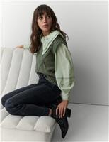 Pure Cotton Embroidered Double Collar Blouse