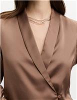Satin Shawl Collar Shirt