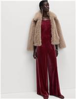 Velvet Square Neck Jumpsuit