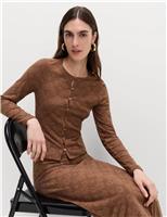 Flower Detail Button Through Cosy Top