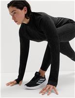 Thermal Jacquard Animal Print Half Zip Fitted Top