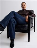 Pure Cotton High Waisted Wide Leg Jeans