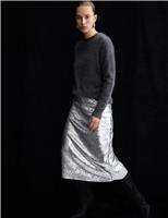 Sequin Midi Column Skirt