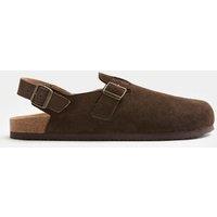 M&S Suede Backstrap Mules Brown