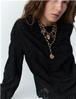 Pure Cotton Lace Embellished Relaxed Blouse