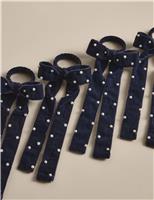 Set of 4 Velvet Pearl Bow Napkin Rings