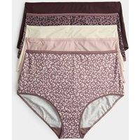 M&S 5pk Microfibre Full Briefs Brown Mix