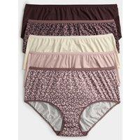M&S 5pk Microfibre High Rise Shorts Brown Mix