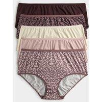 M&S 5pk Microfibre High Rise Shorts Brown Mix