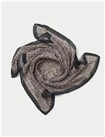 Beige and Blue Check Scarf