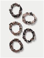 5 Pack Snake Print Mini Scrunchie Set