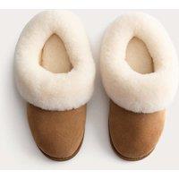 M&S Suede Shearling Lined Mule Slippers Chestnut