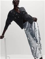 Sequin Midaxi A-Line Skirt