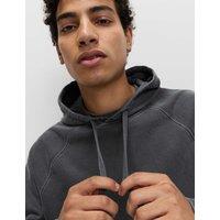 M&S Pure Cotton Garment Dyed Hoodie Dark Pewter