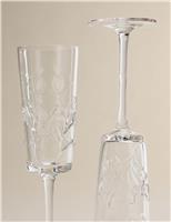 Set of 2 Embossed Floral Champagne Flutes