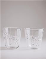 Set of 2 Enjoy Slogan Tumblers