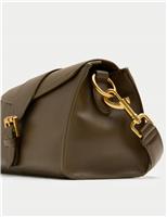Faux Leather Buckle Shoulder Bag