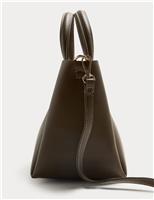 Faux Leather Structured Mini Tote Bag