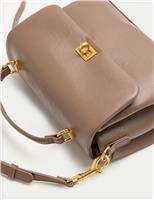 Faux Leather Puffy Cross Body Bag